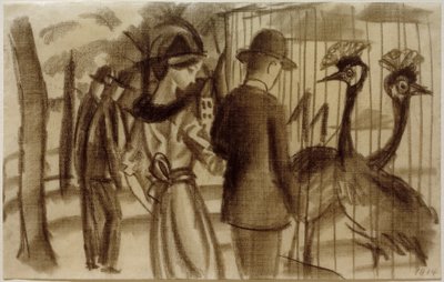 Couple with Crowned Cranes by August Macke